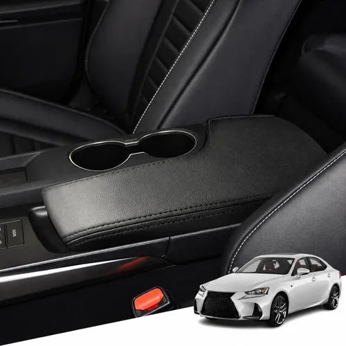 Vista 88 de Great-luck Funda de cuero para consola central, almohadilla para reposabrazos, accesorios de cubierta de caja (costuras rojas) para BMW X1 2023 2024