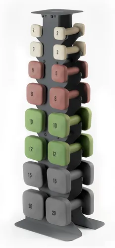 Vista 18 de WeGym SafeGrip Square Dumbbells with Anti Slip Handles, Aesthetic Free Weights for Home Workouts, Stable Design Prevents Rolling during Floor
