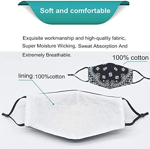 Vista 3 de Bandana de la cubierta de la cara, máscara de tela de algodón suave media cara protectora, pasamontañas de cachemira unisex de moda, talla única