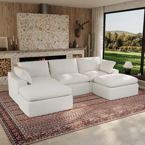 Vista 14 de Maywish Sofá Cloud de 104 pulgadas, sofá modular en forma de L, color gris Gris oscuro