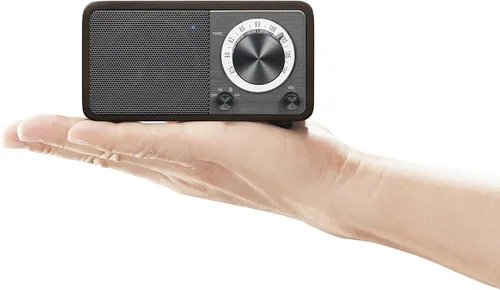 Vista 4 de Sangean WR-7DK - Mini altavoz Bluetooth de madera con sintonizador de radio FM y Aux-in cereza oscura