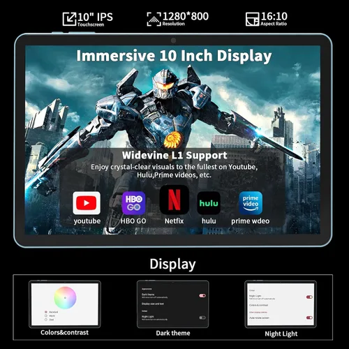 Vista 4 de Tablet Android 2026 de 10 pulgadas, tableta Android 15 con teclado, 24 GB+256 GB+2 TB expandir, tabletas 2 en 1 con Gemini AI, 8 núcleos, 8000 mAh