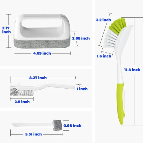 Vista 6 de Holikme Juego de cepillos de limpieza, estropajos para limpieza, cepillos de ranura para olla, sartén, fregadero de cocina, cepillos de alambre