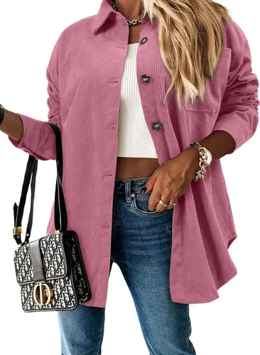 Vista 44 de ZOLUCKY Chaqueta de manga larga con botones para mujer, talla grande, blusas