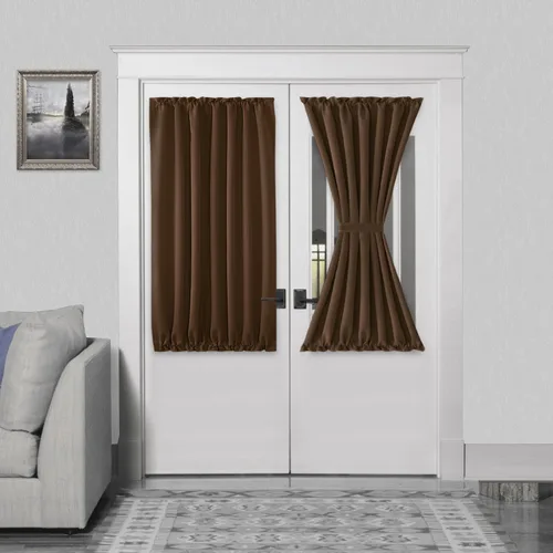 Vista 165 de DWCN Cortinas para Puertas Francesas – Cortinas opacas térmicas con bolsillo para barra para puertas con ventana de cristal, puertas de cocina