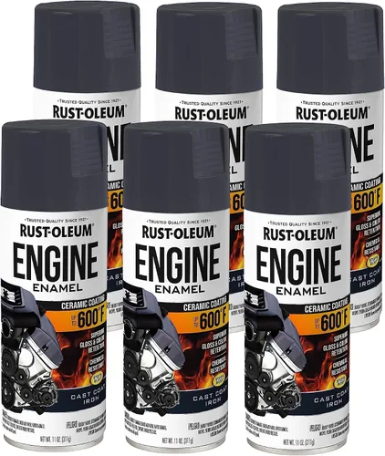 Vista 6 de Rust-Oleum 366428-6PK - Pintura en aerosol de esmalte para motor, 11 onzas, aluminio, (paquete de 6)