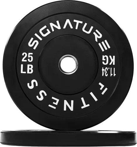 Vista 18 de Juego de placas olímpicas de amortiguación Fitvids, placas de peso de 2" para entrenamiento de fuerza y levantamiento de pesas, París o juego