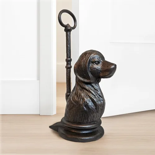 Vista 11 de LuLu Decor, Tapón decorativo para puerta de perro de hierro fundido con mango