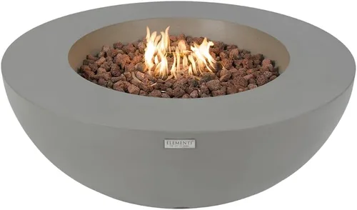 Vista 10 de Elementi Lunar Bowl Paquete de Fogón - Juego de Fogata para Exteriores Incluye Fogata de Concreto a Propano de 42", Pantalla Cortavientos de Vidrio