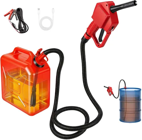Vista 10 de Bomba de transferencia de combustible 5GPM con parada automática y boquilla manual, elevación de bombeo de 118 pulgadas, se adapta a diferentes