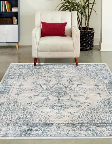Vista 20 de Unique Loom Newport Collection - Alfombra de área ocre (2' x 3' 11", azul/marrón claro)