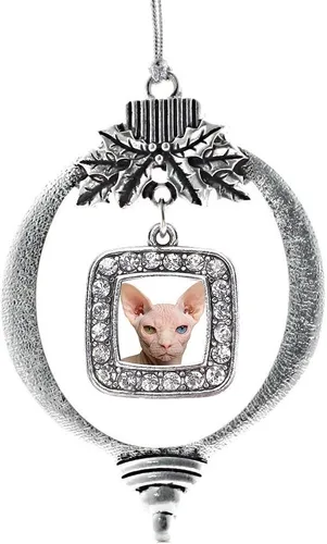 Vista 250 de Inspired Silver - Bon Voyage Cruise Ship Charm Ornamento – Adornos navideños cuadrados de plata con joyas de circonita cúbica