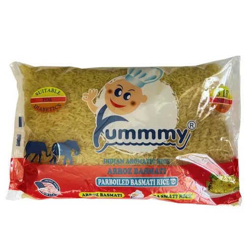 Vista 3 de Yummmy Arroz aromático Basmati Parboiled, Arroz Basmati, 3 libras (48 onzas), certificado Kosher, apto para diabéticos
