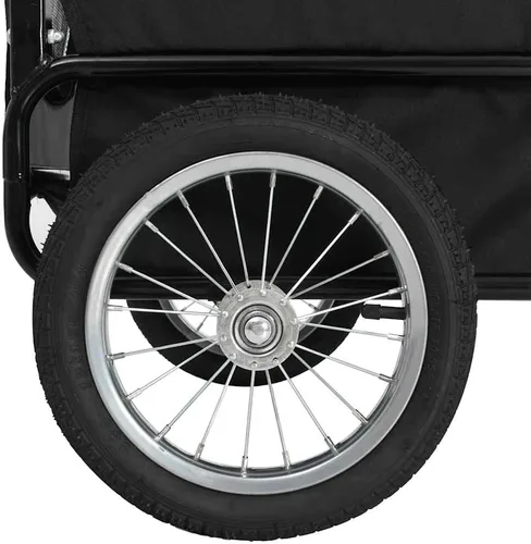 Vista 5 de vidaXL 2 en 1 remolque de bicicleta para mascotas y cochecito para correr, versátil con conversión rápida, marco de acero resistente, tela Oxford