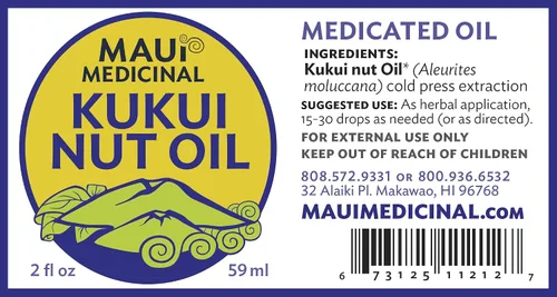 Vista 4 de Aceite de nuez Kukui 2oz