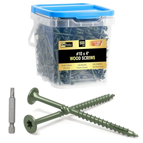 Vista 37 de #10 x 2-1/2" Tornillos para Terraza, 108 Piezas Tornillos para Madera con Cabeza Estrella, Tornillos para Madera Resistentes al Óxido para Negro