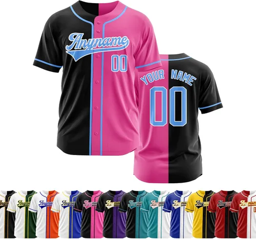 Vista 12 de Camiseta de béisbol personalizada con número de nombre cosido o impreso, camiseta de béisbol para hombres, mujeres, jóvenes, camiseta de béisbol