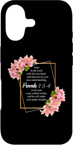 Vista 32 de iPhone 12 Pro Max Proverbios 3:5-6 Versículo de la Biblia Religioso Cristiano Hombres y Mujeres Caso