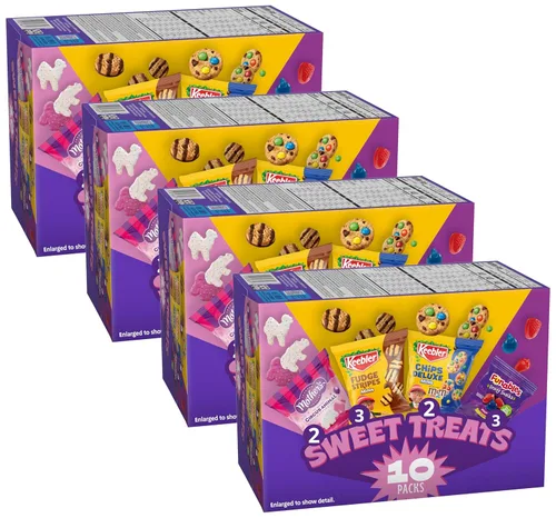 Vista 10 de Keebler Sweet Treat - Paquete variado de 10 unidades, incluye chips Deluxe, Funables, Fudge Stripes y Mother's Circus Animal Cookies, 9.4 oz
