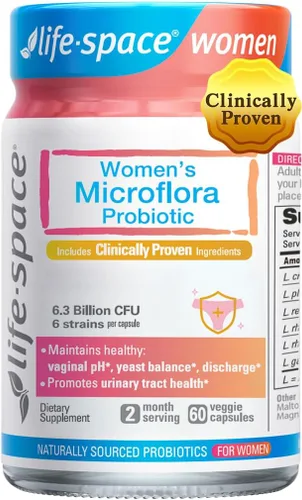 Vista 2 de Life-Space - Probióticos para mujeres + 32 mil millones de CFU de probióticos de amplio espectro, apoyo clínicamente validado que mejora la salud