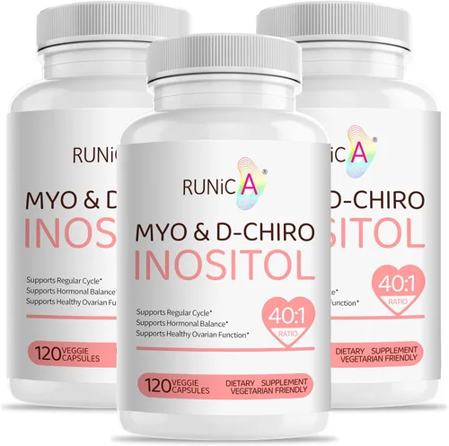 Vista 11 de Myo-inositol y D-Chiro Inositol (proporción 40:1) - Apoya el equilibrio hormonal, la fertilidad y la salud ovárica - 120 cápsulas veganas, paquete