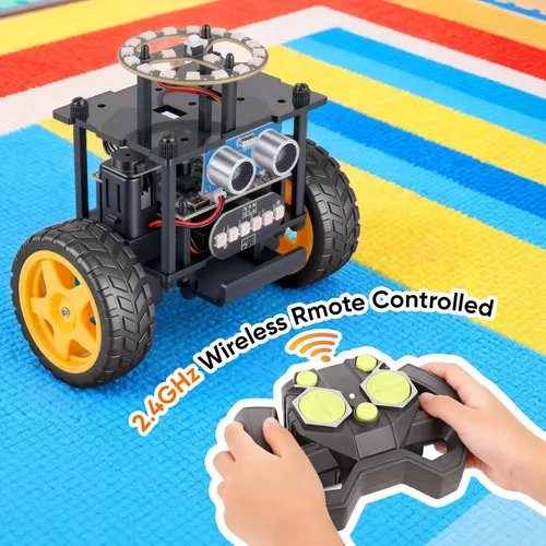 Vista 5 de Kit de coche robot inteligente, robótica para niños de 8 a 12 años Negro