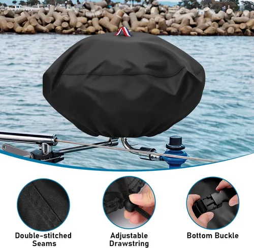 Vista 3 de Funda para parrilla de barco Magma A10-205 para parrilla de gas portátil, resistente al agua, para parrillas marinas, accesorio para barcos