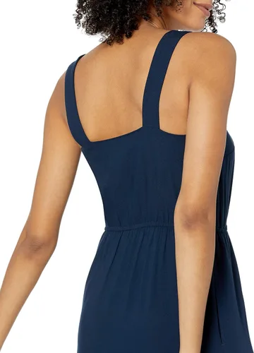 Vista 3 de Tienda Essentials - Vestido midi de verano para mujer, de sarga, fluido, escalonado