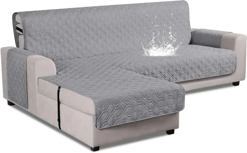 Vista 12 de VANSOFY Fundas de Sofá Seccional Mejoradas 100% Impermeables en Forma de L Funda Reversible para Chaise Lounge Funda Protectora de Sofá Seccional