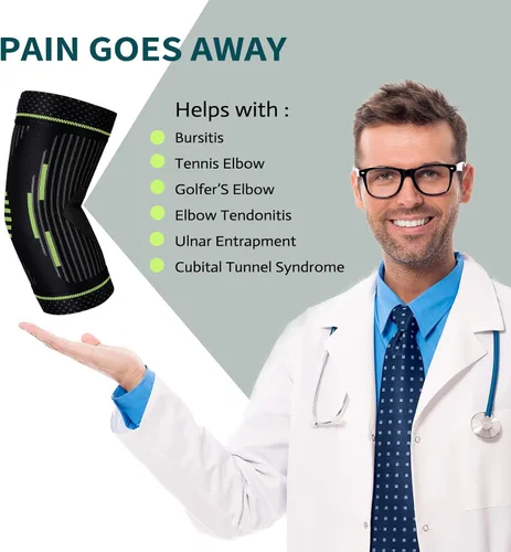 Vista 5 de Manga para Codo de Tenista, Manga de Compresión para Codo, Codera para Tendinitis y Codo de Tenista, Golfistas, Artritis, Bursitis. Alivio del Dolor