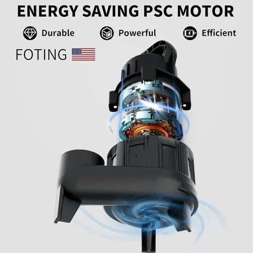 Vista 11 de FOTING 1HP - Bomba de sumidero sumergible para aguas residuales/efluentes de 5600 GPH de 40 pies, de hierro fundido resistente, automática/manual