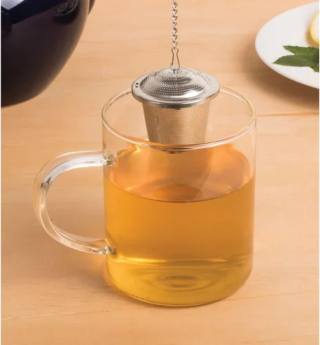 Vista 2 de HIC Kitchen Infusor de té de barril pequeño, acero inoxidable 18/8, 1.75 pulgadas, juego de 2