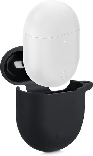 Vista 3 de kwmobile Funda compatible con Xiaomi Redmi Airdots 3 Pro/Buds 3 Pro - Funda de silicona para auriculares - Negro