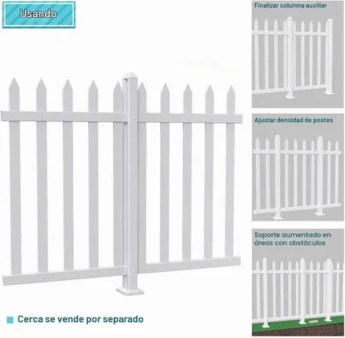 Vista 5 de COARBOR - Postes de PVC de 32.6 pulgadas de alto para valla decorativa de PVC, accesorios para patio, perros, barrera de animales, al aire libre