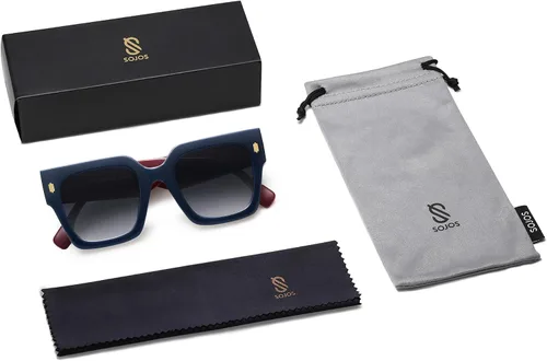 Vista 18 de SOJOS Gafas de sol cuadradas vintage de gran tamaño para mujer, estilo retro, de lujo, grandes, UV400 SJ2194