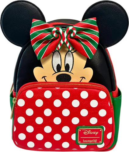 Vista 3 de Loungefly Exclusiva bolsa de hombro de Minnie de Disney con tres lazos perfumados intercambiables, Multi