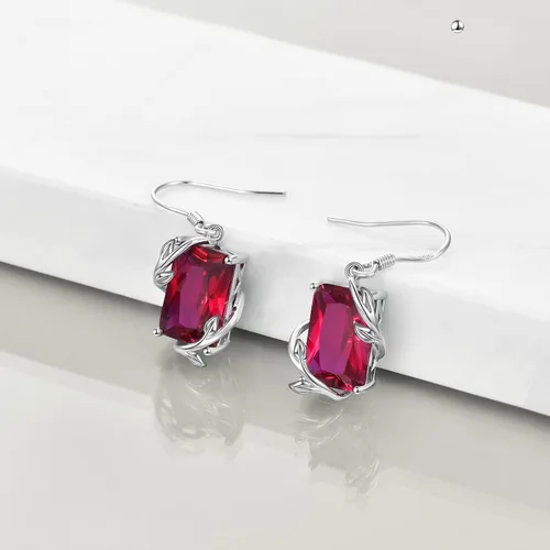 Vista 5 de POPLYKE - Aretes colgantes de plata de ley con forma de lágrima de lágrima celta de piedra lunar, Plata de ley, Circonia cúbica