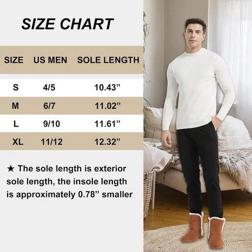 Vista 3 de Home Slipper Pantuflas para hombre, suaves y cálidas de espuma viscoelástica para invierno, para interiores