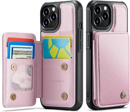 Vista 81 de Vinich for iPhone XR Wallet Case with Card Holder, Black RFID Blocking Credit Slots, Kickstand, Shockproof Flip Phone Cover, PU Leather, Double