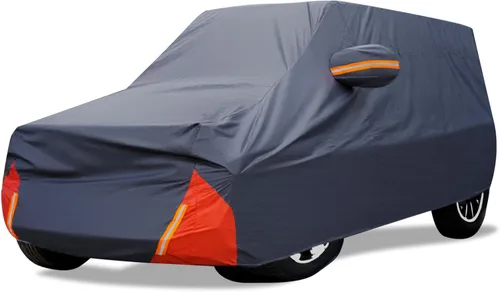 Vista 19 de Funda de coche impermeable de 2 puertas, para todo tipo de clima para automóviles, cubierta completa para exteriores con protección contra lluvia