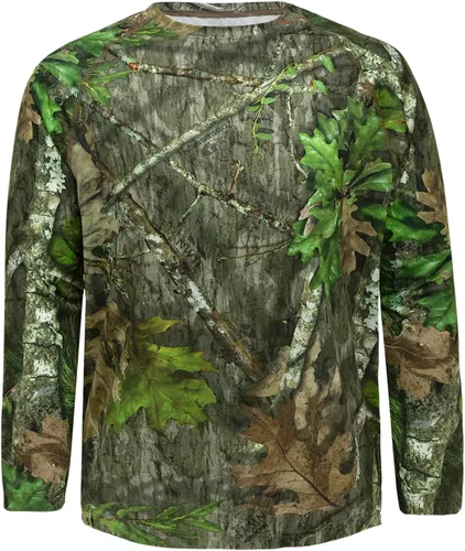 Vista 10 de Camisas Mossy Oak de caza para hombre, de manga larga, con camuflaje Bottomland