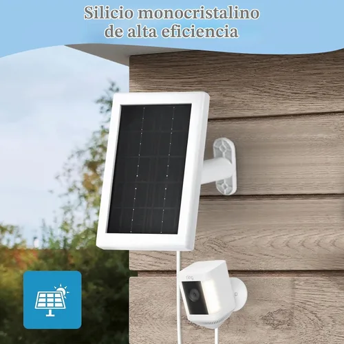 Vista 4 de Cargador de Panel Solar para Cámara Ring, Cargador Solar de 5V 3.5W Compatible con Ring Spotlight Cam Stick Up Cam Battery Cámara de Vigilancia