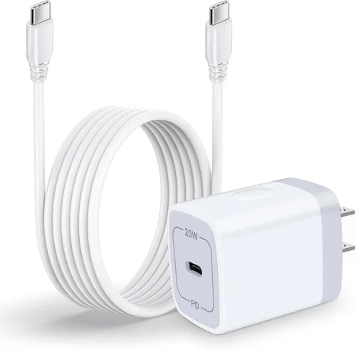 Vista 13 de Cargador rápido de iPhone 16e para iPhone 17 Air 16 Pro Max/16 Pro/16 Plus/16/15, iPad Pro Air Mini, cable de carga USB C a C de 6 pies para Samsung