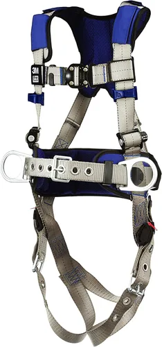 Vista 9 de 3M DBI-SALA ExoFit X100 Comfort Construction Arnés de seguridad de posicionamiento, OSHA, ANSI, 3 conexiones de anillo en D, hebillas de pierna