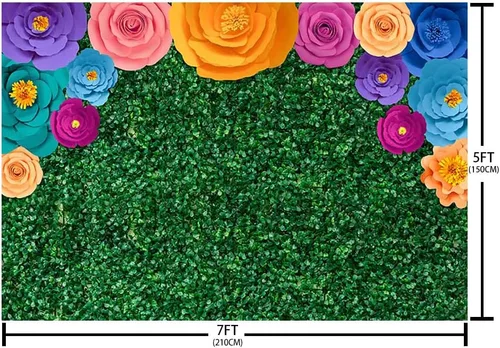 Vista 5 de Sendy Fondo mexicano de 7 x 5 pies, fondo de fiesta de Encanto para fiesta de cumpleaños, pancarta de vegetación mexicana, decoración de festivales