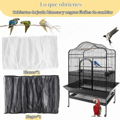 Vista 2 de RAINFLOW Paquete de 2 atrapasadores de semillas de jaula de pájaros, falda