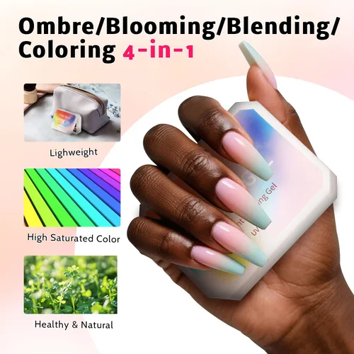 Vista 4 de Esponjas Pat Paleta de Esmalte de Uñas en Gel, 16 Colores Mezclado Degradado Ombré Esmalte en Gel Dando Toques Pintura Degradada Arte de Uñas, Sin