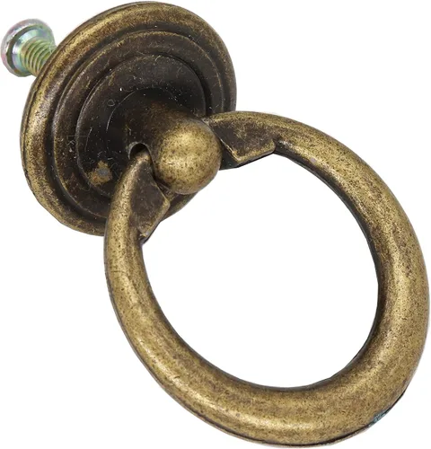 Vista 3 de Tiradores antiguos de bronce con un solo agujero, 8 piezas, estilo vintage, para armario, aparador, muebles