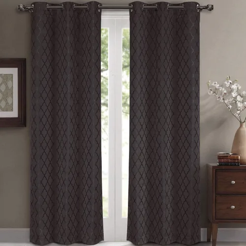 Vista 2 de Panel de cortina para oscurecimiento de ventana, con arandela, en tejido jacquard, paneles en par, juego de 2 paneles de Willow Jacquard