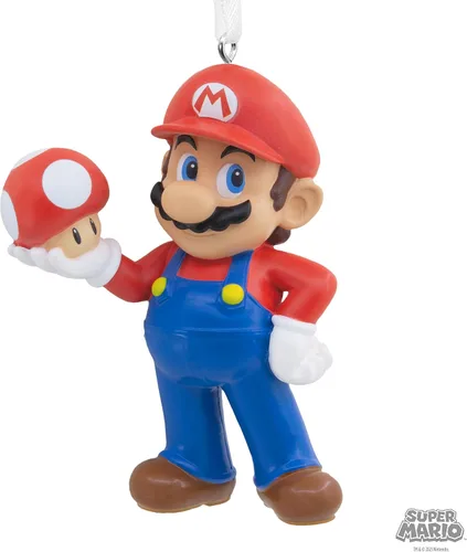 Vista 6 de Hallmark Nintendo Super Mario - Adorno navideño de Super Mushroom